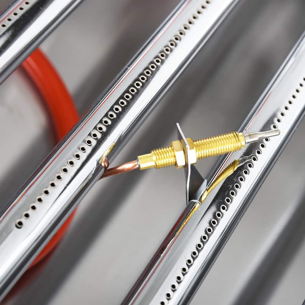 vidXL Gastro-Gasgrill 3 Flammen Edelstahl Silbern