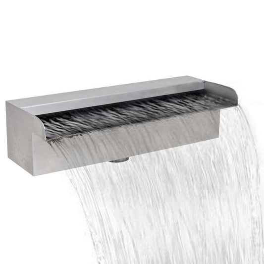 Fontana a cascata rettangolare in acciaio inox da 30 cm