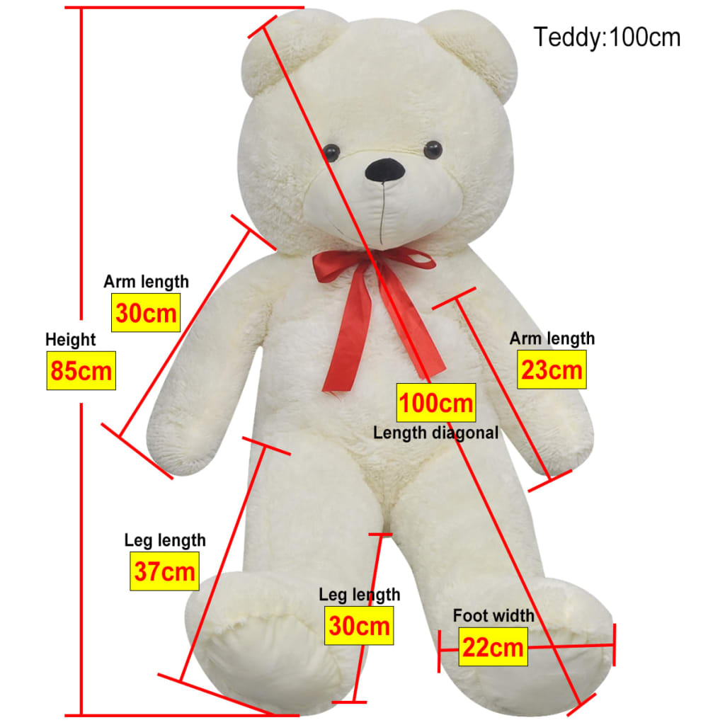 Weicher XXL-Plüsch-Teddybär Weiß 85 cm
