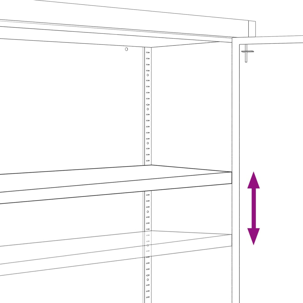 Aktenschrank mit 2 Türen Grau 90 cm Stahl