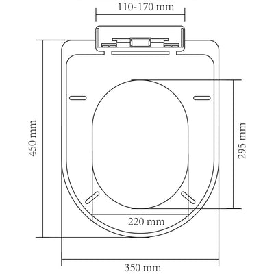 Toilettensitz mit Absenkautomatik Weiß Quadratisch