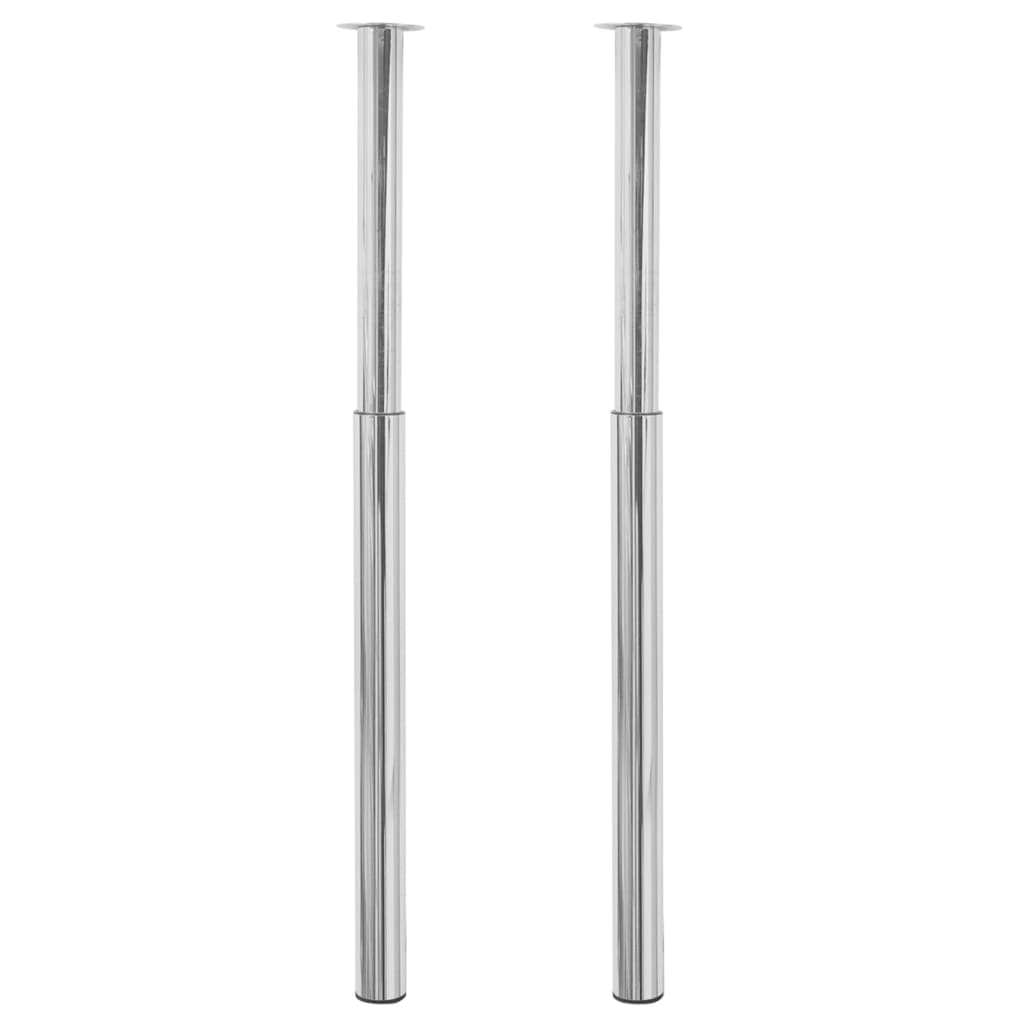 2 x Teleskopfuß Tischfuß Stützfuß Tischbein Chrom 710 mm-1100 mm