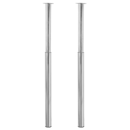 2 x Teleskopfuß Tischfuß Stützfuß Tischbein Chrom 710 mm-1100 mm