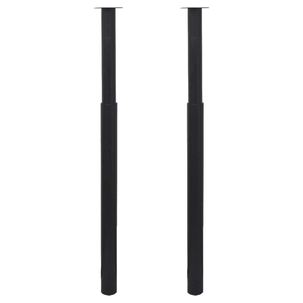 2 x Teleskopfuß Tischfuß Stützfuß Tischbein Schwarz 710 mm-1100 mm