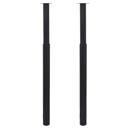 2 x Teleskopfuß Tischfuß Stützfuß Tischbein Schwarz 710 mm-1100 mm