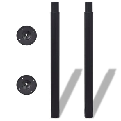 2 x Teleskopfuß Tischfuß Stützfuß Tischbein Schwarz 710 mm-1100 mm