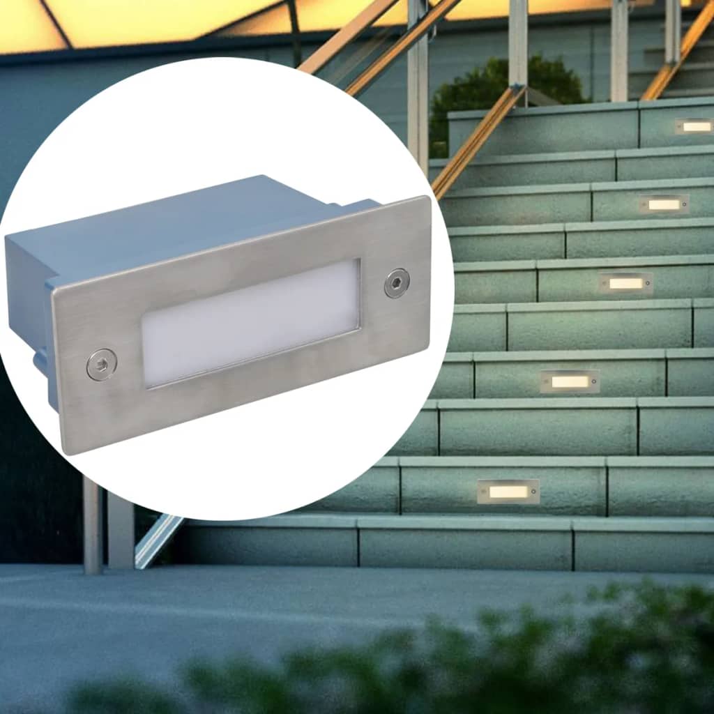 LED-Wandeinbauleuchten für Treppen 2 Stk. 44x111x56 mm
