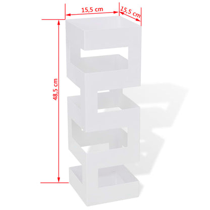 Schirmständer Schirmhalter Gehstock Stahl quadratisch weiß 48,5 cm