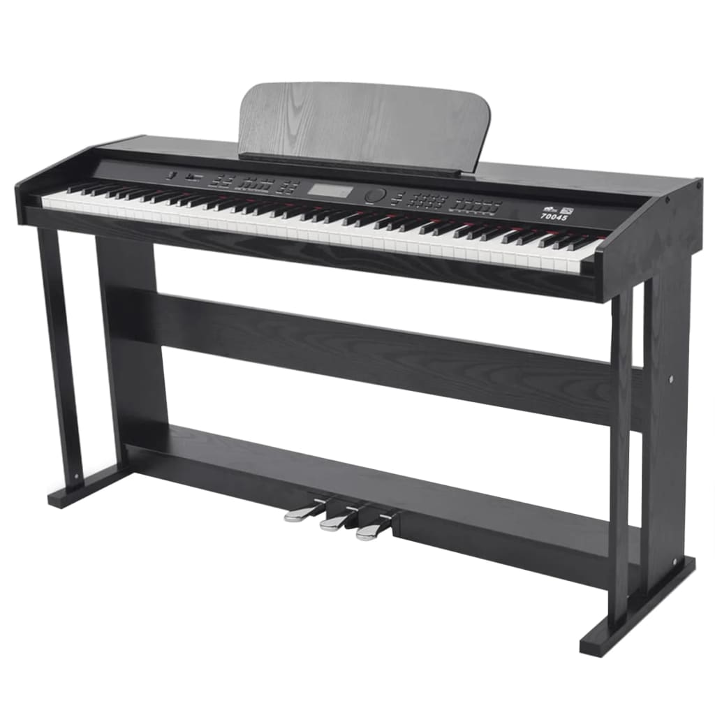 Digitalpiano mit 88 Tasten und Pedalen Schwarz Melaminplatte