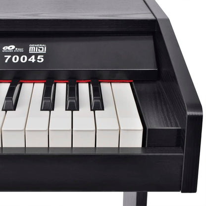 Digitalpiano mit 88 Tasten und Pedalen Schwarz Melaminplatte