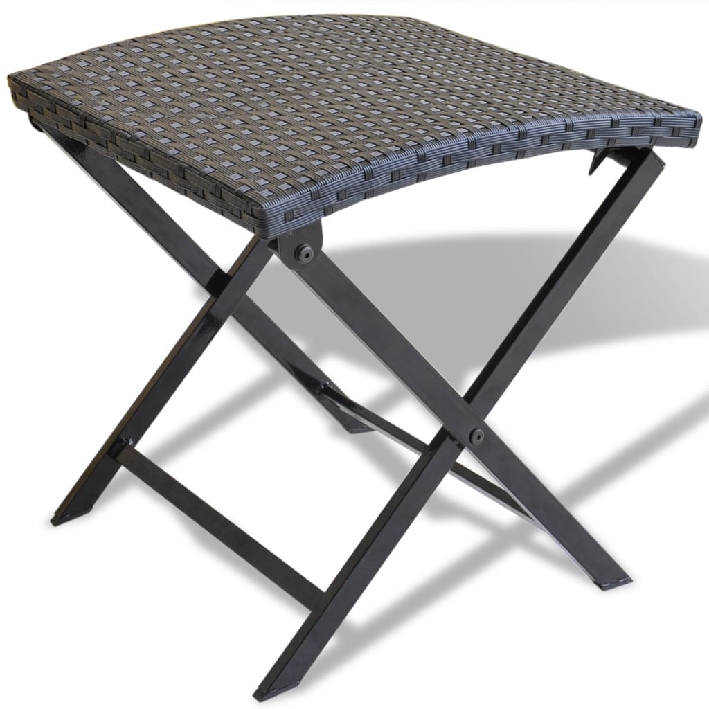 Klapphocker Poly Rattan Schwarz