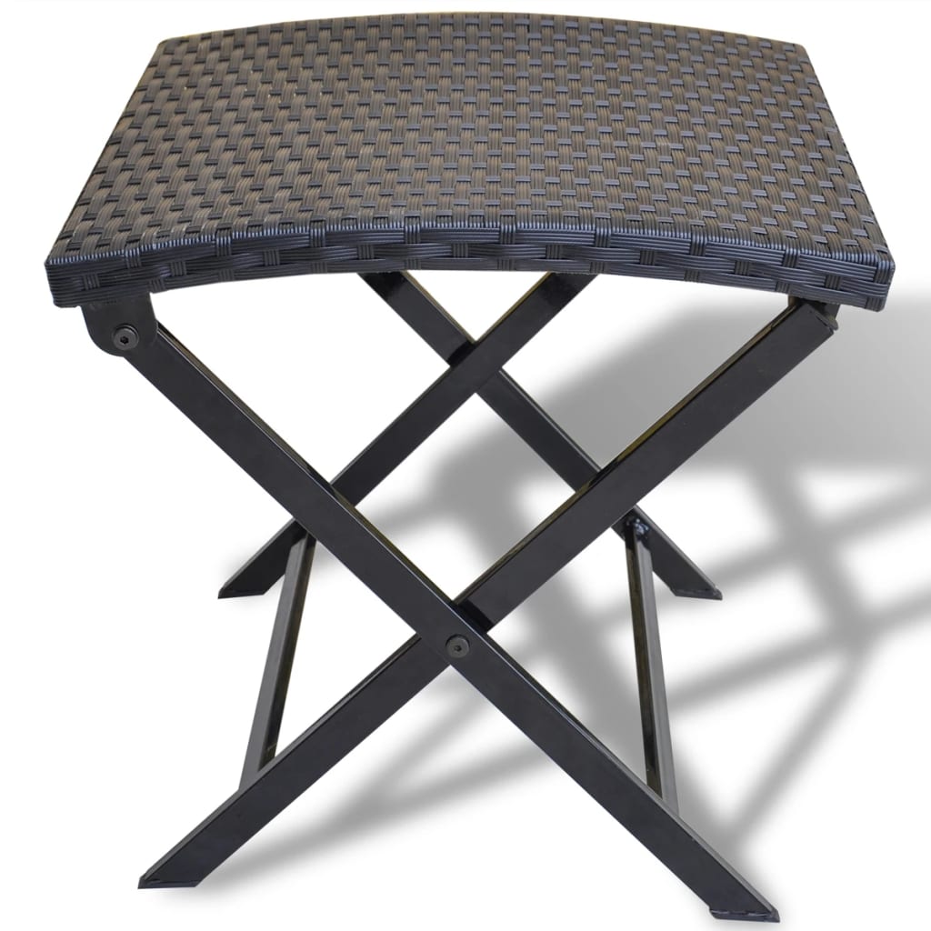 Klapphocker Poly Rattan Schwarz