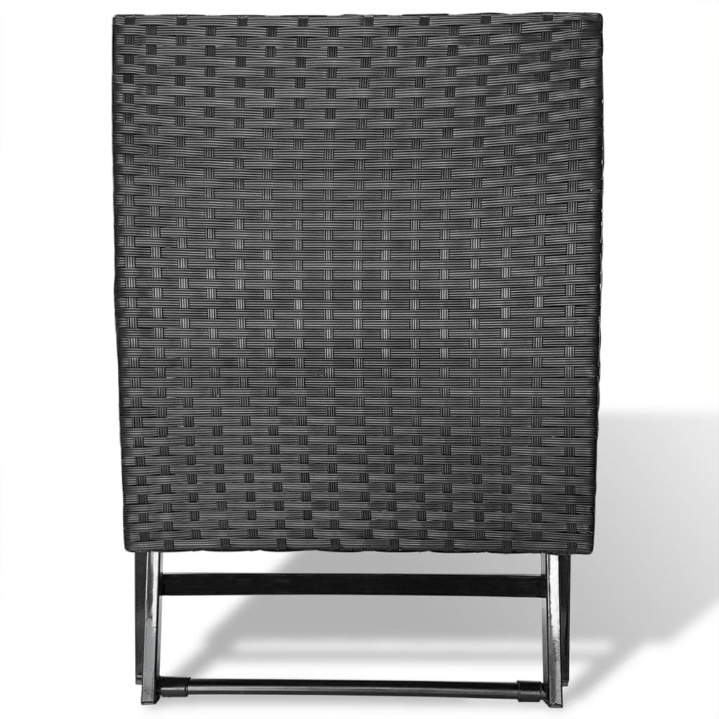 Klapphocker Poly Rattan Schwarz