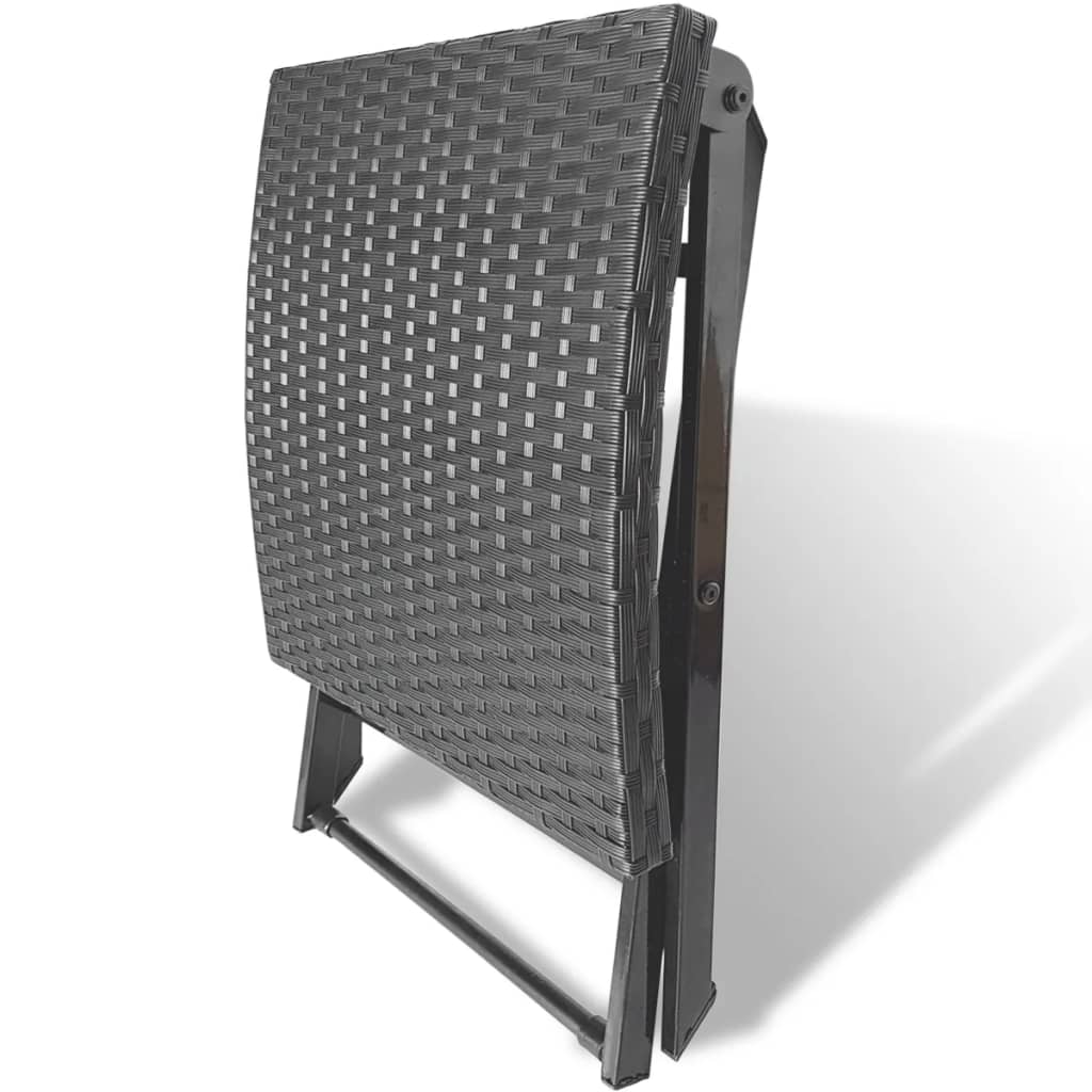 Klapphocker Poly Rattan Schwarz