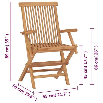 Gartenstühle 2 Stk. Klappbar Massivholz Teak