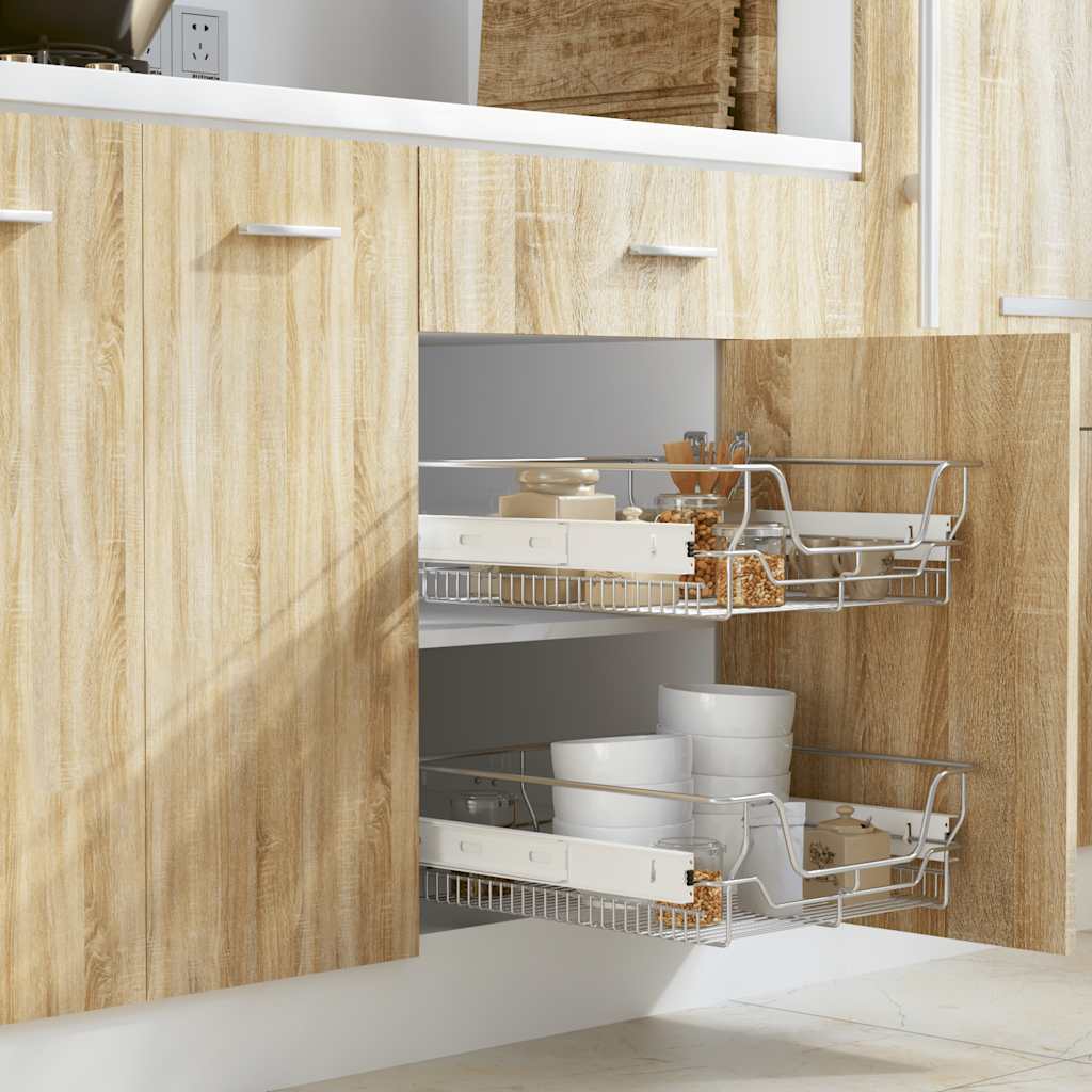 Cestello estraibile per cassetto incorporato 2 pz. Argento 500 mm