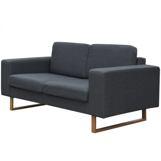 2-Sitzer Sofa Stoff Dunkelgrau