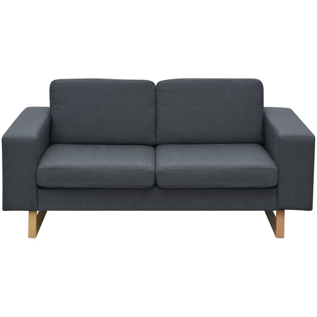 2-Sitzer Sofa Stoff Dunkelgrau