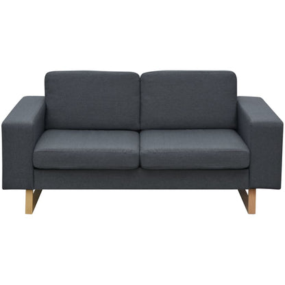 2-Sitzer Sofa Stoff Dunkelgrau