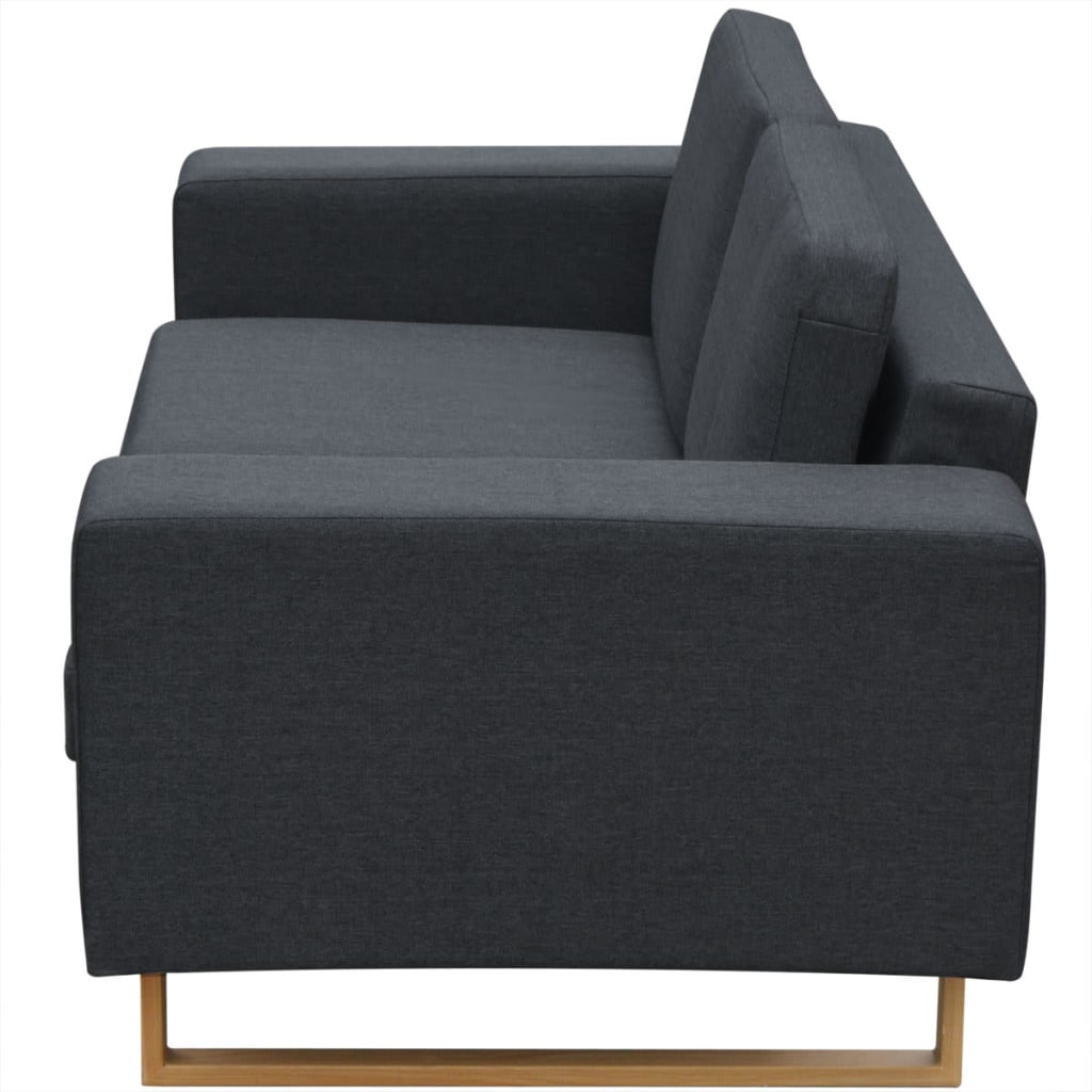 2-Sitzer Sofa Stoff Dunkelgrau