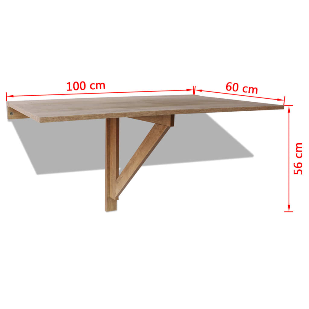 Wandklapptisch Eiche 100x60 cm