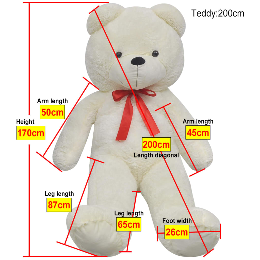 Teddybär Kuscheltier Plüsch Weiß 170 cm