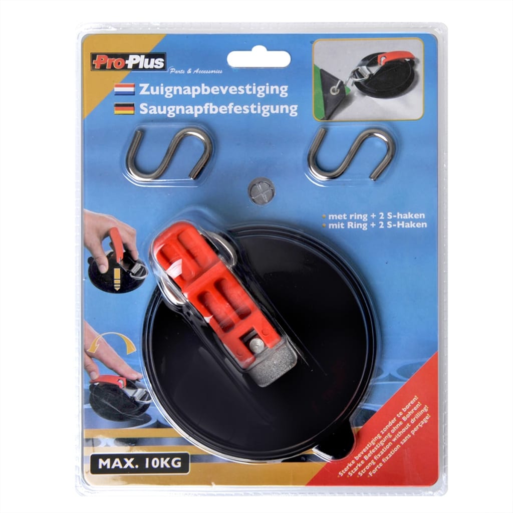 ProPlus Saugnapfbefestigung mit Ring und 2 S-Haken 758082