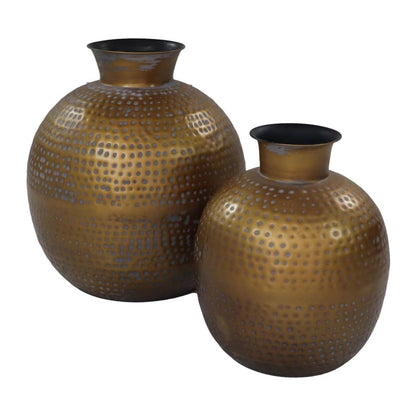 HSM Collection Vase Padua Groß 40x45 cm Gold und Grau