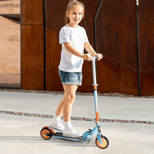 Faltbarer Roller mit Fußbremse Blau und Orange