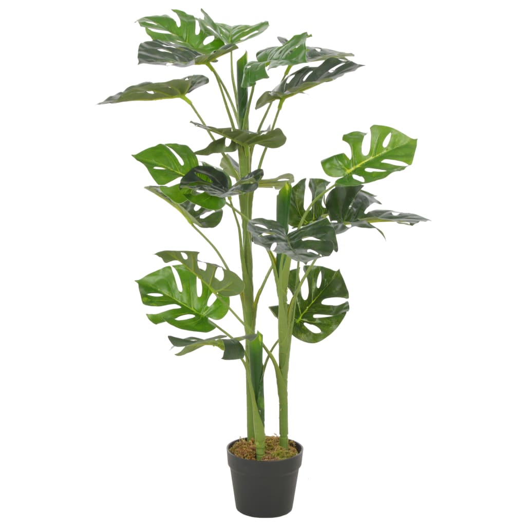 Pianta artificiale Monstera con vaso, verde, 100 cm