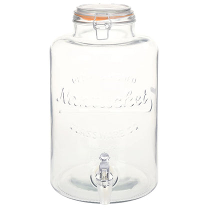 Wasserspender XXL mit Zapfhahn Transparent 8 L Glas