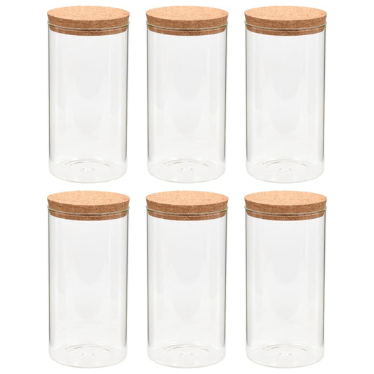 Vorratsgläser mit Korkdeckel 6 Stk. 1400 ml