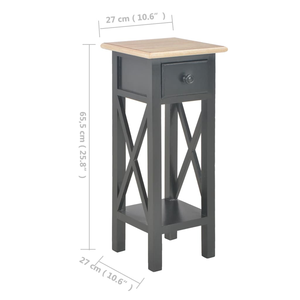 Beistelltisch Schwarz 27 x 27 x 65,5 cm Holz