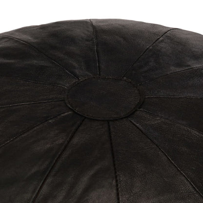 Pouf Schwarz 40 x 35 cm Echtes Ziegenleder