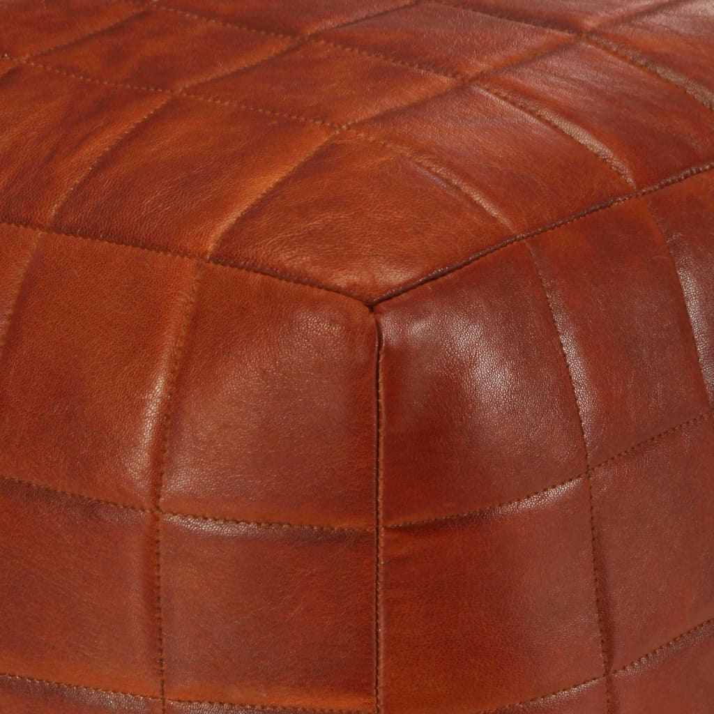 Pouf Hellbraun 40 x 40 x 40 cm Echtes Ziegenleder