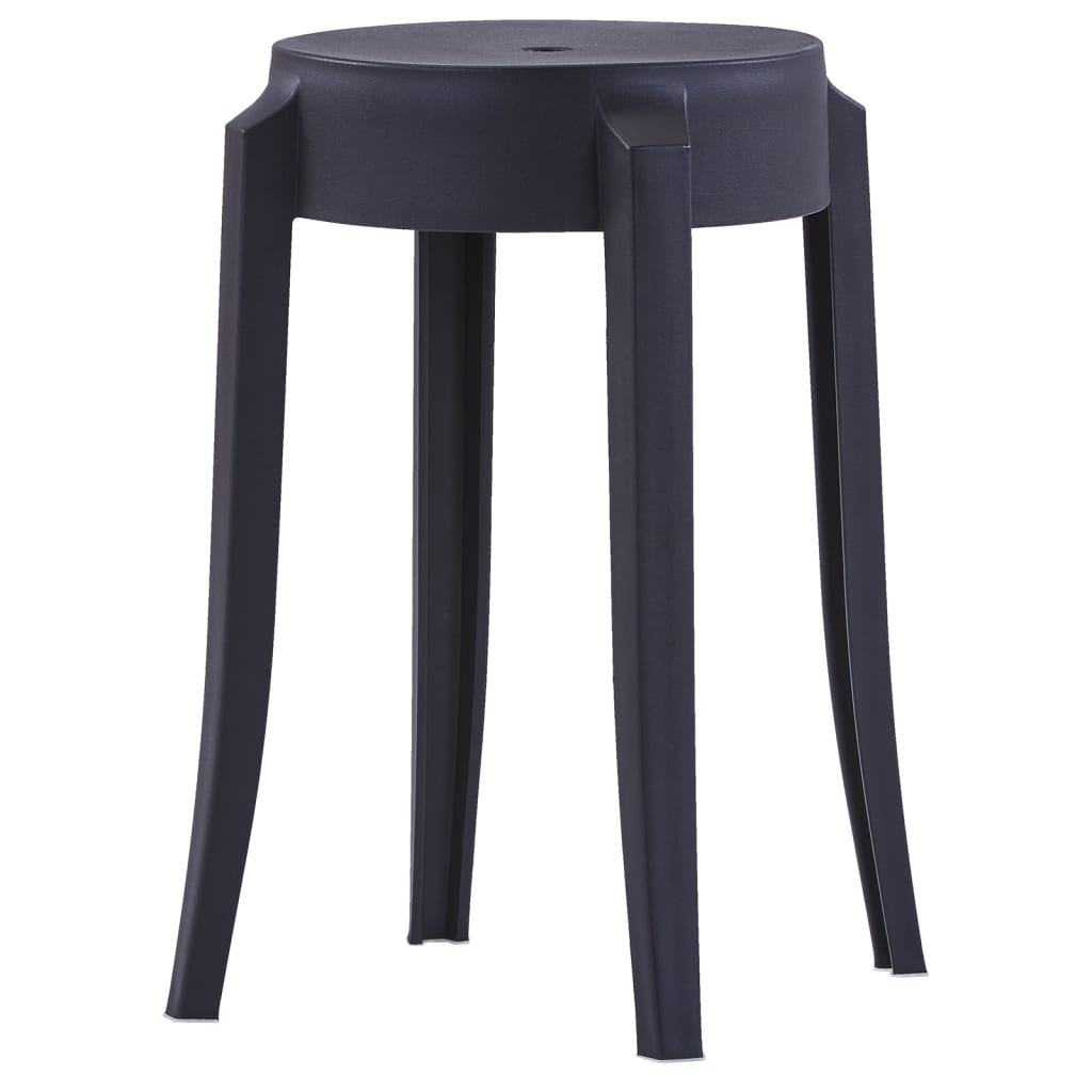 Stapelbare Hocker 4 Stk. Schwarz Kunststoff