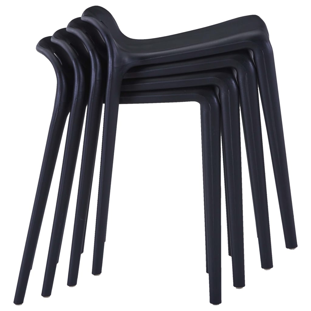 Stapelbare Hocker 4 Stk. Schwarz Kunststoff