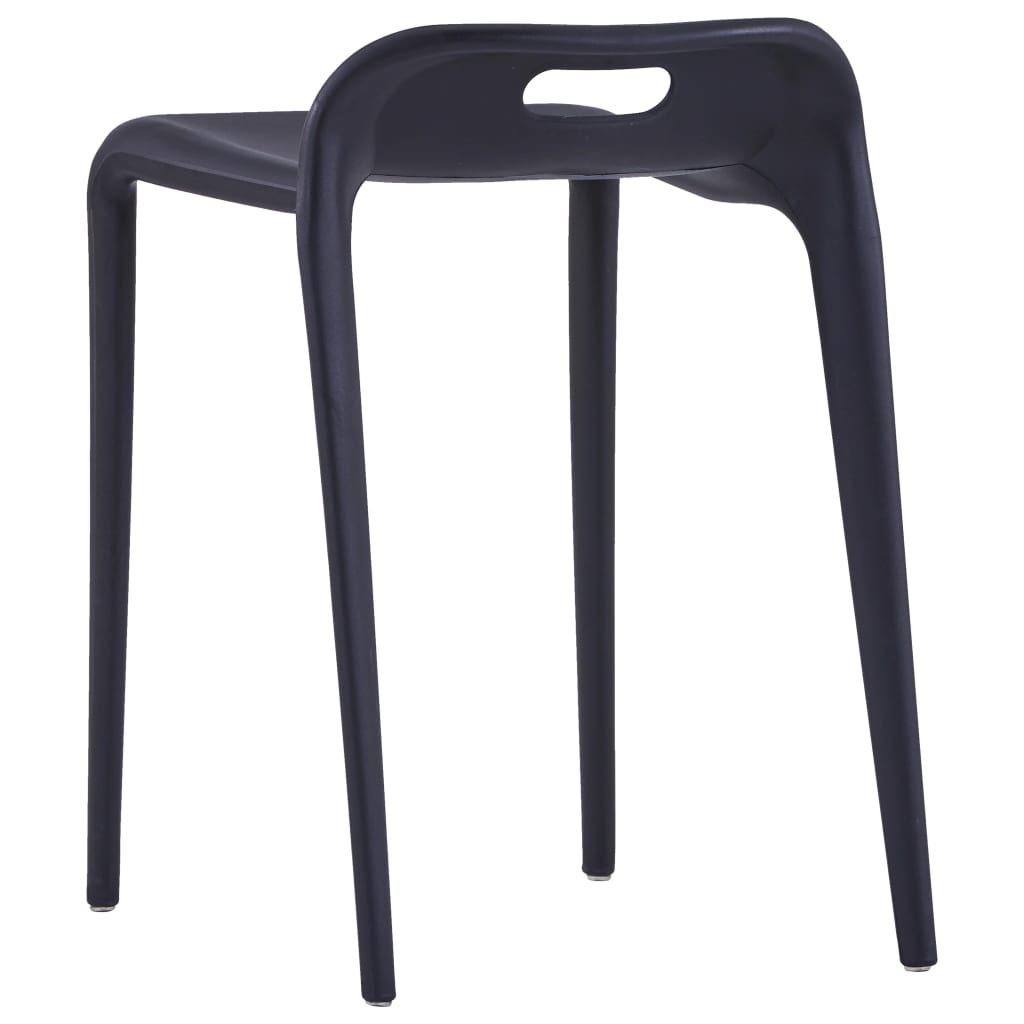 Stapelbare Hocker 4 Stk. Schwarz Kunststoff