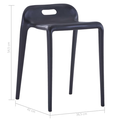 Stapelbare Hocker 4 Stk. Schwarz Kunststoff