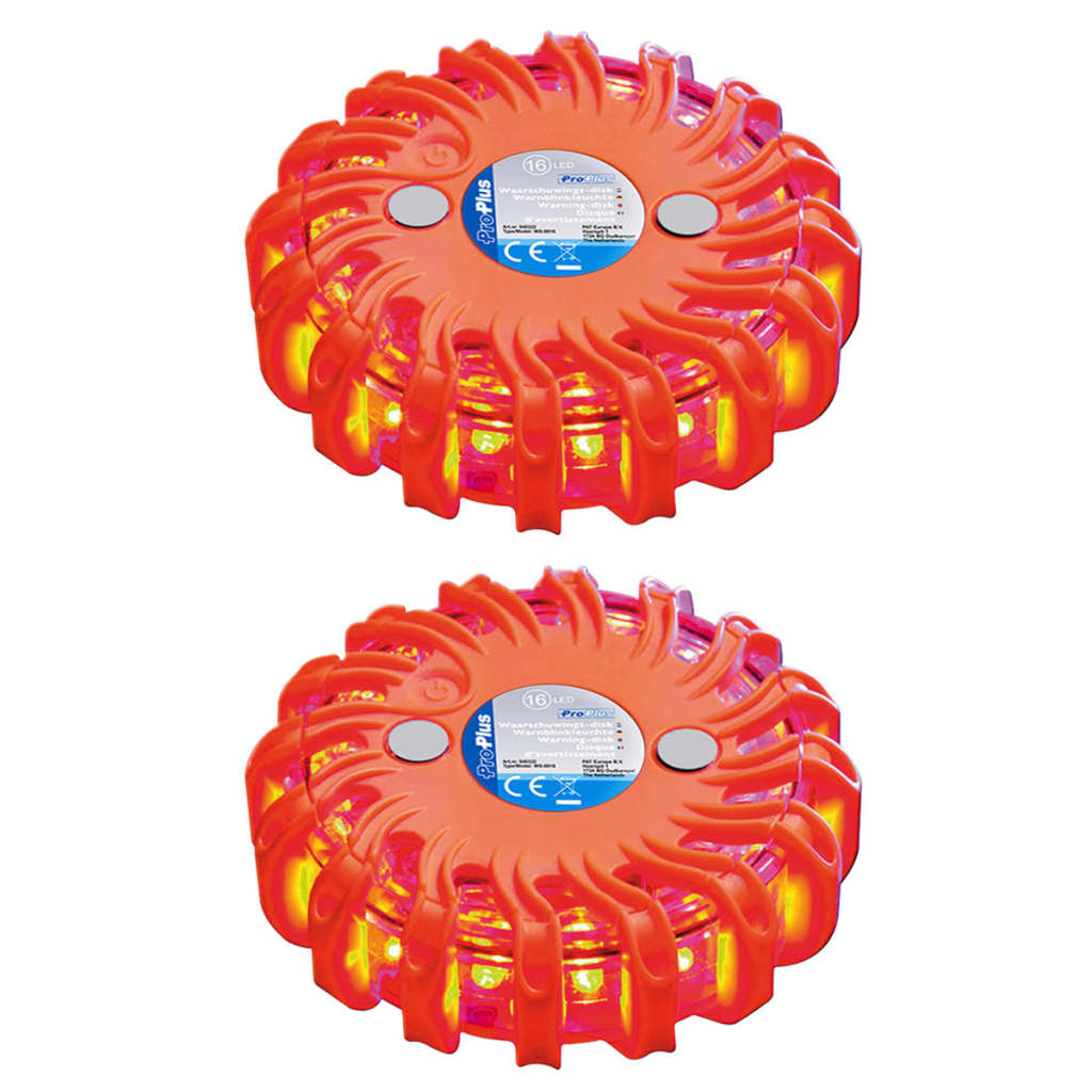 ProPlus Warnblinkleuchten mit 16 LEDs 2 Stk. Orange