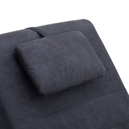 Chaiselongue mit Kissen Grau Wildleder-Optik