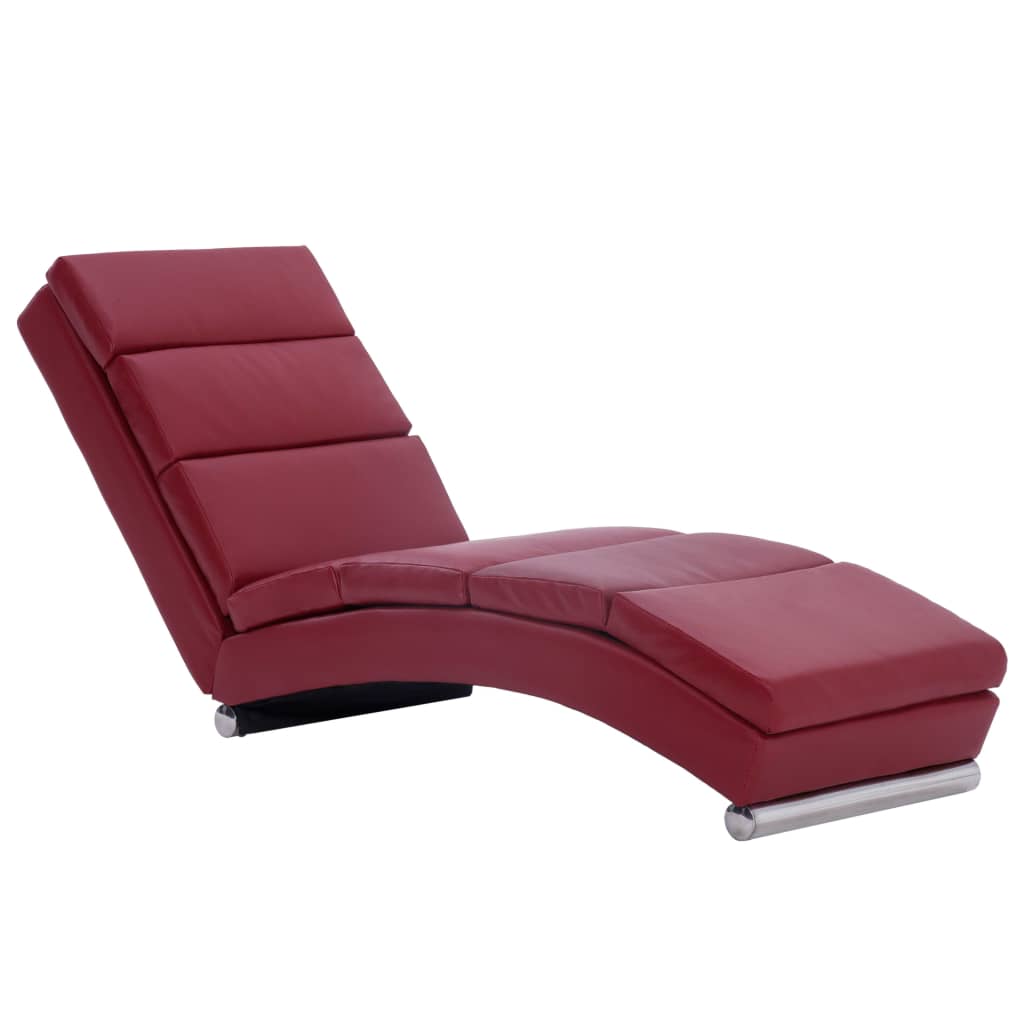 Chaiselongue Weinrot Kunstleder