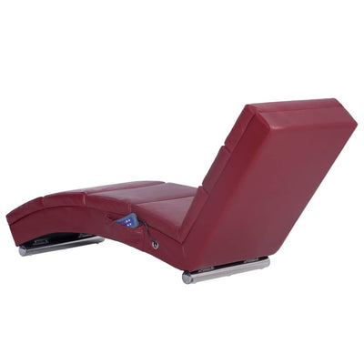 Massage-Chaiselongue Weinrot Kunstleder