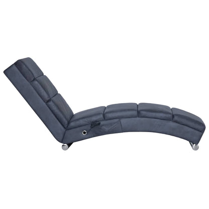 Massage Chaiselongue Grau Wildleder-Optik