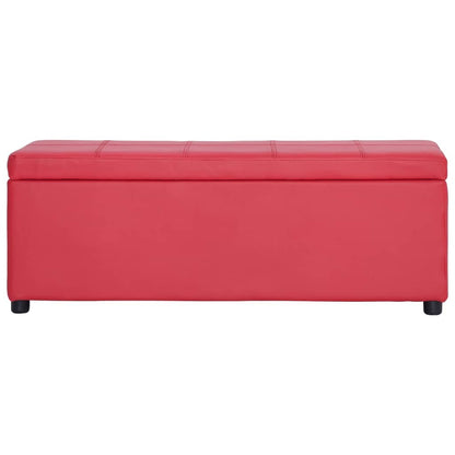 Bank mit Staufach 116 cm Rot Kunstleder