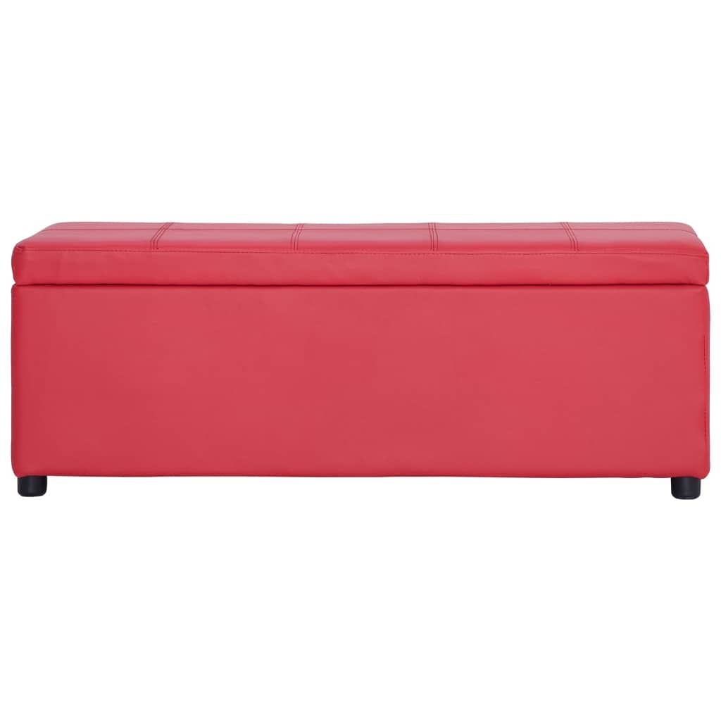 Bank mit Staufach 116 cm Rot Kunstleder