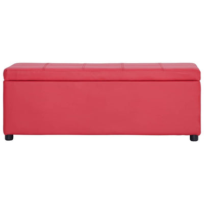 Bank mit Staufach 116 cm Rot Kunstleder