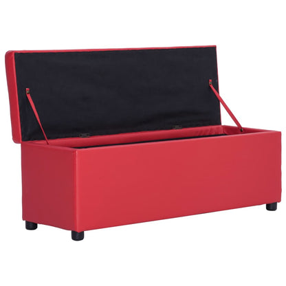 Bank mit Staufach 116 cm Rot Kunstleder