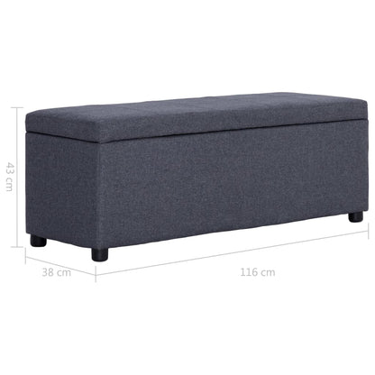 Bank mit Staufach 116 cm Dunkelgrau Polyester