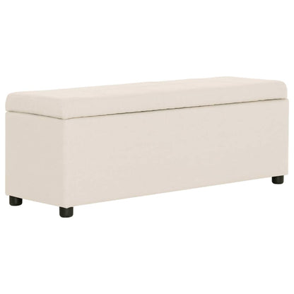 Bank mit Staufach 116 cm Creme Polyester